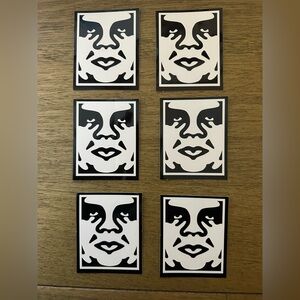 Obey Black & White Andre the Giant Face Stickers - Lot of 6